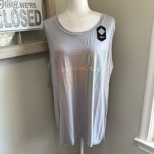 Lularoe Rise High Neck Relax Fit High Low EVERYTHING IS FINE Workout Tank NWT